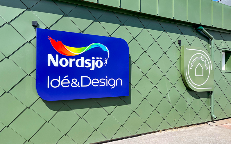 Nordsjö Idé & Design fasadskylt