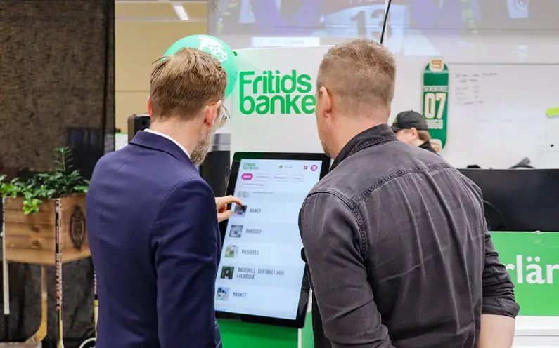 Fritidsbankens touchskärm